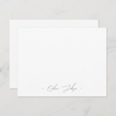 Benutzerdefinierte Minimalistische Eleganname Flat Mitteilungskarte (Vorne/Hinten)