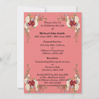 Benutzerdefinierte Minimalistische Gedenkkarte Einladung