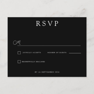 Benutzerdefinierte Minimalistische Hochzeits-RSVP Ankündigungspostkarte