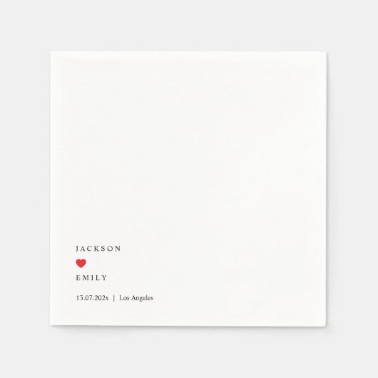 Benutzerdefinierte minimalistische Hochzeitstücher Serviette (Vorderseite)