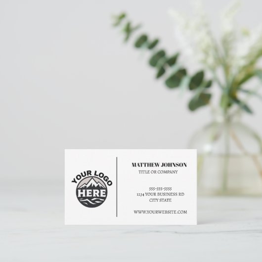 Benutzerdefinierte Minimalistische Logo-Visitenkar Visitenkarte (Stehend Vorderseite)
