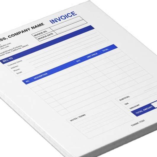 Benutzerdefinierte minimalistische Rechnung für kl Notizblock