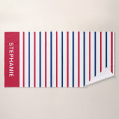 Benutzerdefinierte Minimalistische Rot- und Blaust Badehandtuch (Badehandtuch)