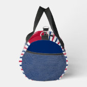 Benutzerdefinierte Minimalistische Rot- und Blaust Duffle Bag (Rechts)