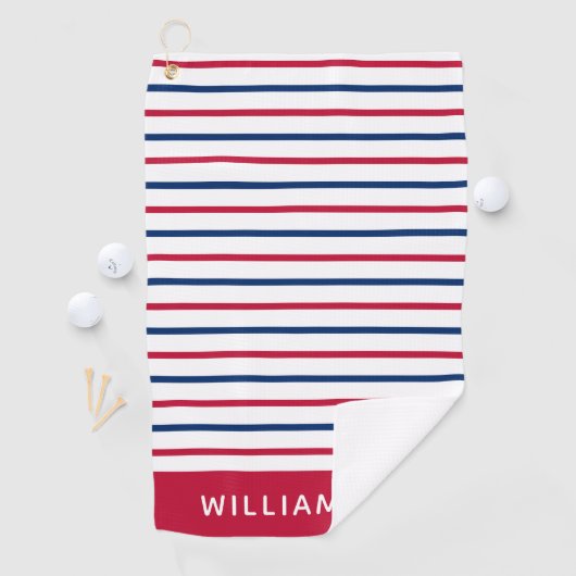 Benutzerdefinierte Minimalistische Rot- und Blaust Golfhandtuch (Insitu)