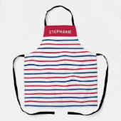 Benutzerdefinierte Minimalistische Rot- und Blaust Schürze (Vorderseite)