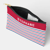 Benutzerdefinierte Minimalistische Rot- und Blaust Zubehörtasche (Offen)