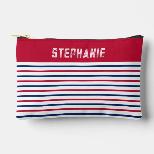 Benutzerdefinierte Minimalistische Rot- und Blaust Zubehörtasche (Vorderseite)