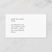 Benutzerdefinierte Minimalistische Schlichte Grüne Visitenkarte (Rückseite)