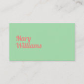 Benutzerdefinierte Minimalistische Schlichte Grüne Visitenkarte (Vorderseite)