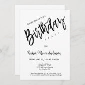 Benutzerdefinierte Minimalistische SkriptGeburtsta Einladung (Vorne/Hinten)