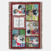 Benutzerdefinierte Mit Monogramm 5-Foto-Maroon-Bil Decke (Vorderseite Vertikal)