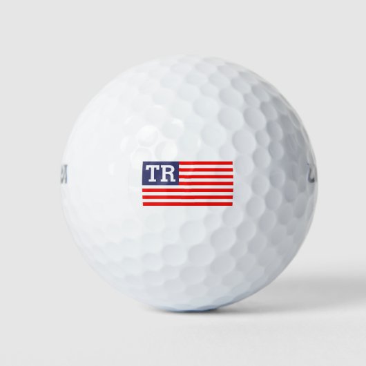 Benutzerdefinierte mit Monogramm Buchstabenpatriot Golfball (Vorderseite)