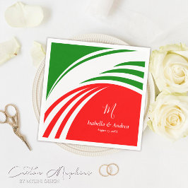 Benutzerdefinierte Mit Monogramm italienische Flag Serviette