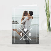 Benutzerdefinierte Mit Monogramm Liebe Herzpfeile Karte (Vorderseite)