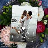 Benutzerdefinierte Mit Monogramm Liebe Herzpfeile  Karte