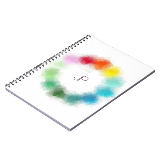 Benutzerdefinierte Mit Monogramm, moderne Farbvorl Notizblock (Linke Seite)