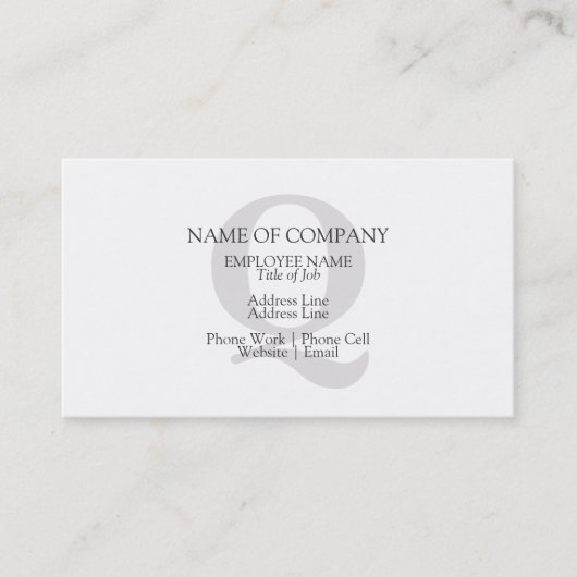 Benutzerdefinierte Mit Monogramm Personalisierte M Visitenkarte (Vorderseite)