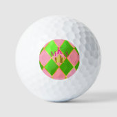 Benutzerdefinierte Mit Monogramm Rosa und grüne Ra Golfball (Vorderseite)
