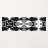 Benutzerdefinierte Mit Monogramm Schwarz-weiße Qua Yogamatte (Vorderseite (Horizontal))