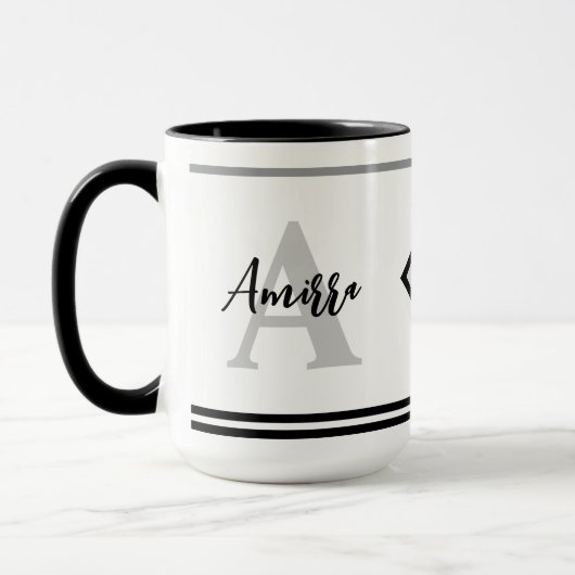 Benutzerdefinierte Mit Monogramm Tasse mit Name & (Links)
