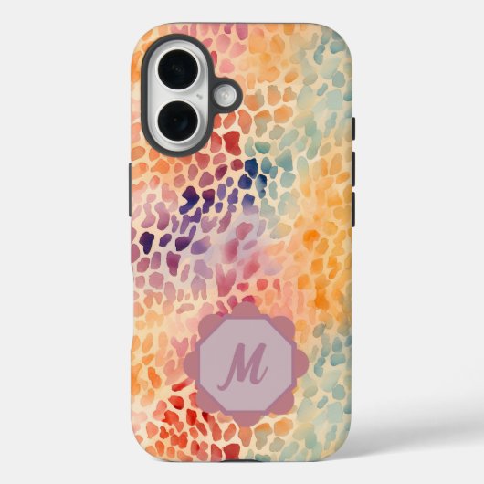 Benutzerdefinierte Mit Monogramm Wasserfarbe Case-Mate iPhone Hülle (Rückseite)