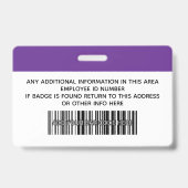 Benutzerdefinierte Mitarbeiter - Foto, Barcode, Lo Ausweis (Rückseite)