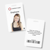 Benutzerdefinierte Mitarbeiter-Foto-Logo-Bar-Code- Ausweis (Vorder- & Rückseite)