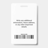 Benutzerdefinierte Mitarbeiter-Foto-Logo-Bar-Code- Ausweis (Rückseite)