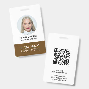 Benutzerdefinierte Mitarbeiter-Foto-QR-Code-Logo B Ausweis