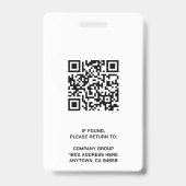 Benutzerdefinierte Mitarbeiter-Foto-QR-Code-Logo S Ausweis (Rückseite)