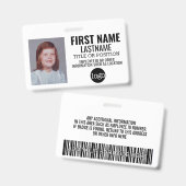 Benutzerdefinierte Mitarbeiter-ID - Foto, Bar, Log Ausweis (Vorder- & Rückseite)