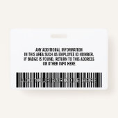 Benutzerdefinierte Mitarbeiter-ID - Foto, Bar, Log Ausweis (Rückseite)