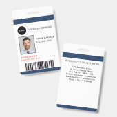 Benutzerdefinierte Mitarbeiter-ID-Karte | ABZEICHE Ausweis (Vorder- & Rückseite)