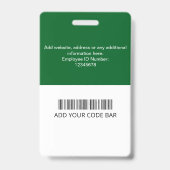 Benutzerdefinierte Mitarbeiter-ID-Karte Ausweis (Rückseite)