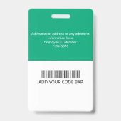 Benutzerdefinierte Mitarbeiter-ID-Karte Ausweis (Rückseite)
