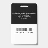 Benutzerdefinierte Mitarbeiter-ID-Karte Ausweis (Rückseite)