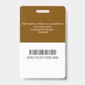 Benutzerdefinierte Mitarbeiter-ID-Karte Ausweis (Rückseite)