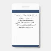 Benutzerdefinierte Mitarbeiter-ID-Karte | Firmenna Ausweis (Rückseite)