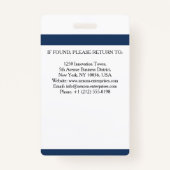 Benutzerdefinierte Mitarbeiter-ID-Karte | Firmenna Ausweis (Rückseite)