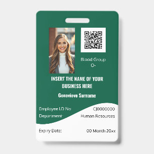 Benutzerdefinierte Mitarbeiter-ID-Karte modern grü Ausweis