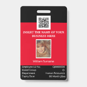 Benutzerdefinierte Mitarbeiter-ID-Karte vertikal d Ausweis