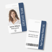 Benutzerdefinierte Mitarbeiter Name Logo Bar Code Ausweis (Vorder- & Rückseite)