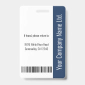 Benutzerdefinierte Mitarbeiter Name Logo Bar Code Ausweis (Rückseite)