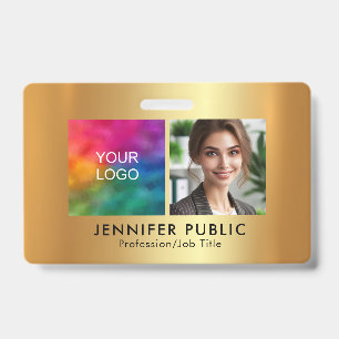 Benutzerdefinierte Mitarbeiterfoto Firmenlogo Gold Ausweis