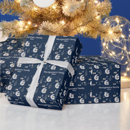 Benutzerdefinierte Mitternachtsweihnachten | Navy, Geschenkpapier