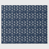 Benutzerdefinierte Mitternachtsweihnachten | Navy, Geschenkpapier (Flach)