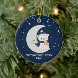 Benutzerdefinierte Mitternachtsweihnachten | Navy, Keramik Ornament