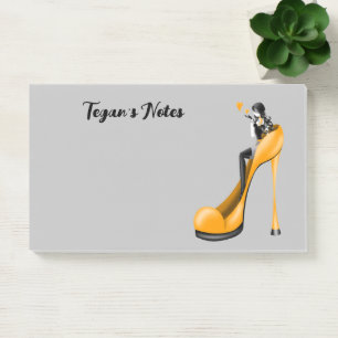 Benutzerdefinierte Mode-Diva in Stiletto gelb Post-it Klebezettel