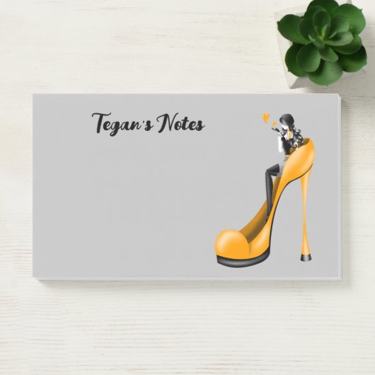 Benutzerdefinierte Mode-Diva in Stiletto gelb Post-it Klebezettel (Büro)